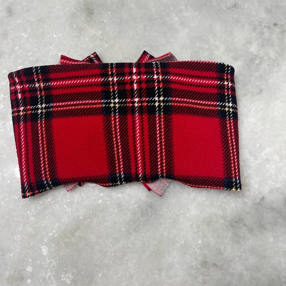 Red Tartan Headband Bow - Picture 3 of 4